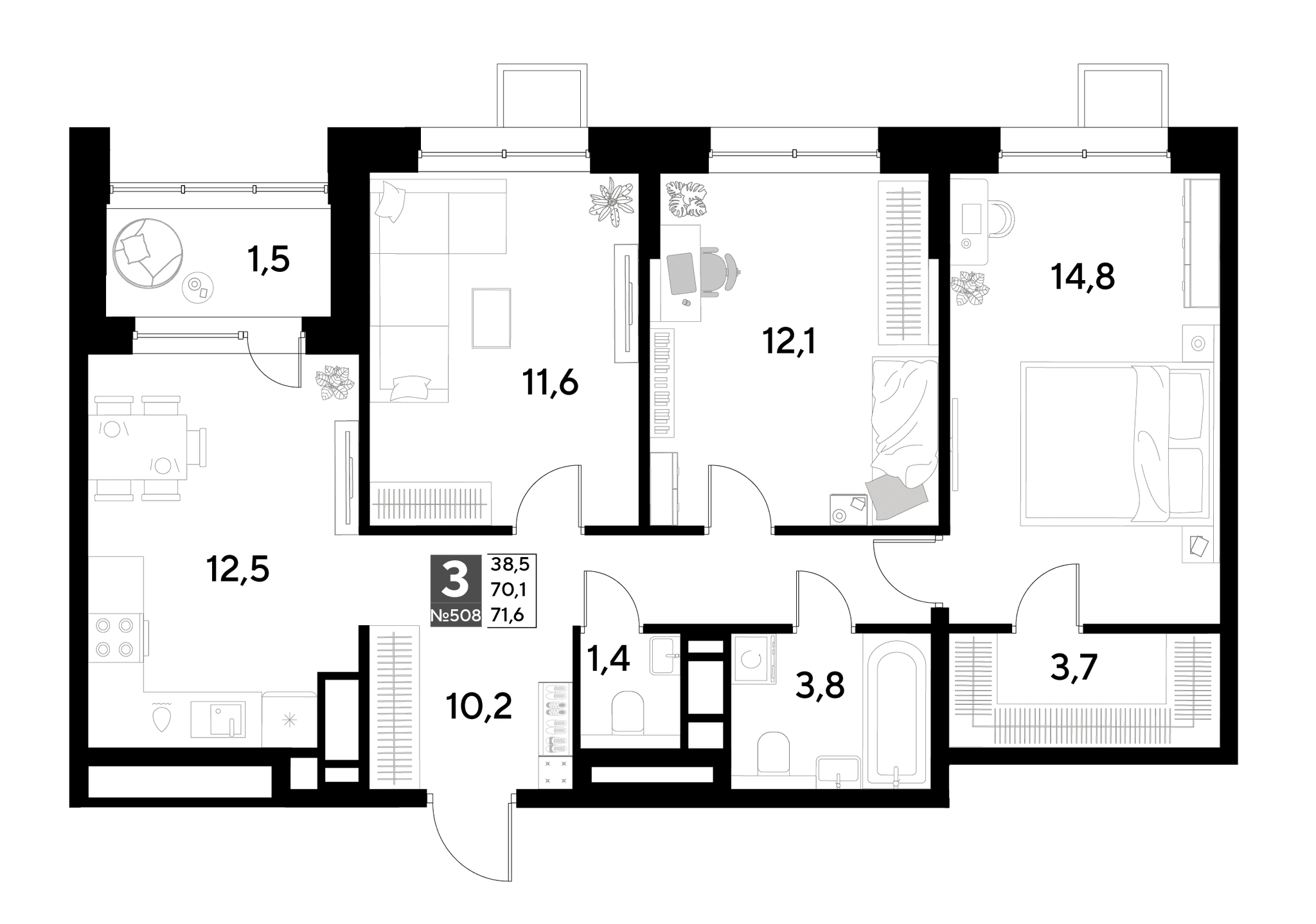 Снегири Омск — планировка 3