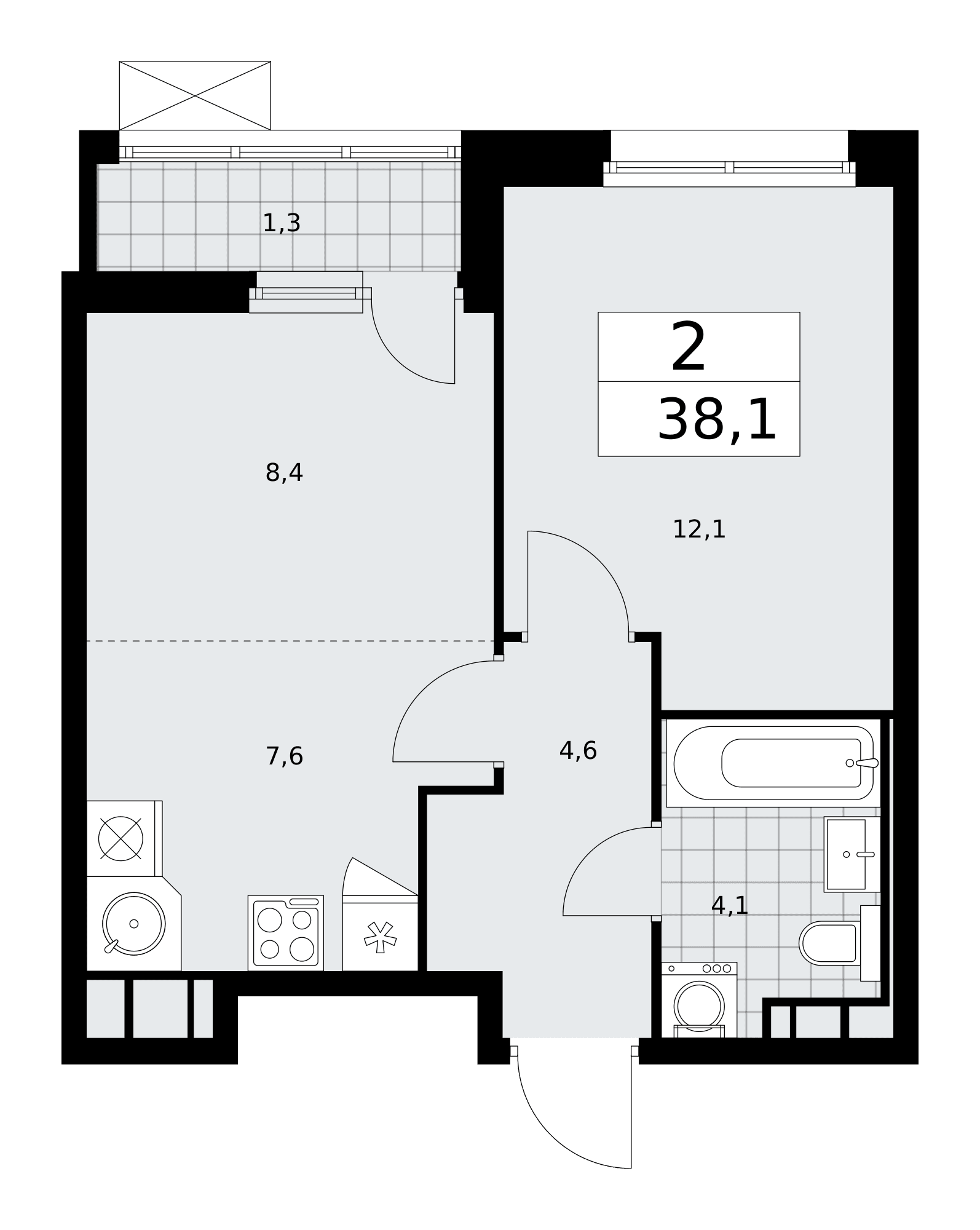 Скандинавия Москва — планировка Студия