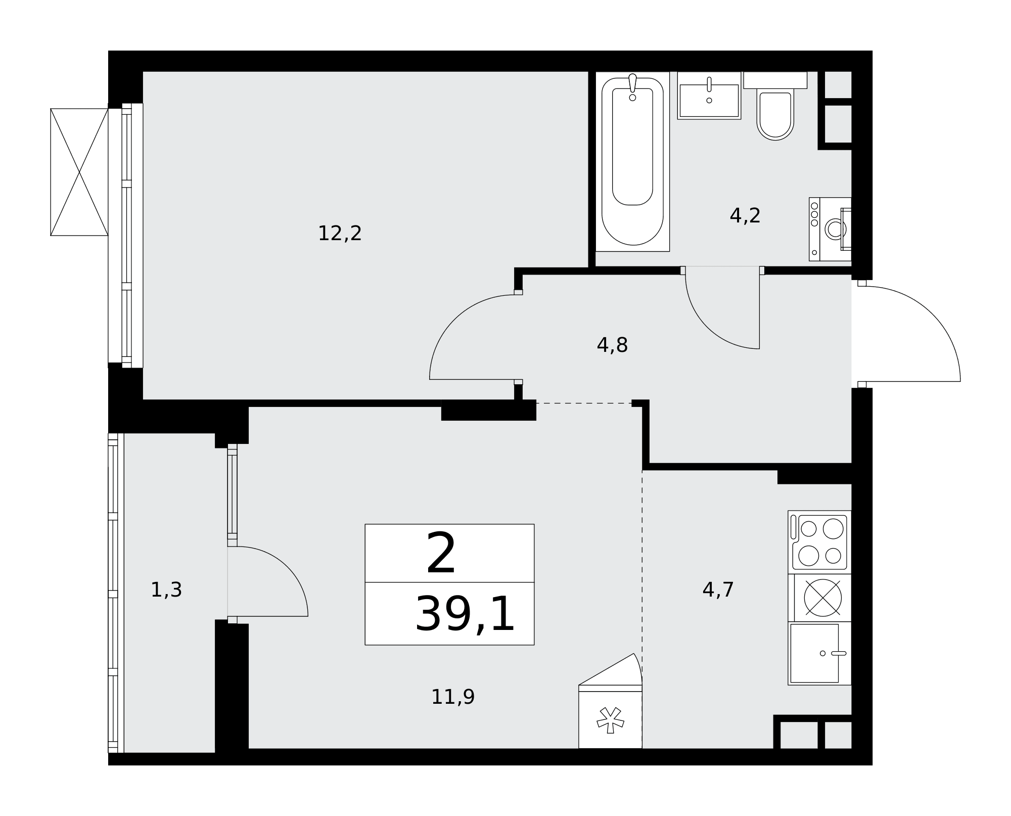 Деснаречье Москва — планировка Студия