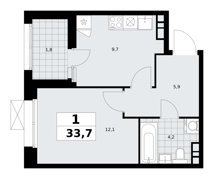 Бунинские кварталы Москва — планировка Студия