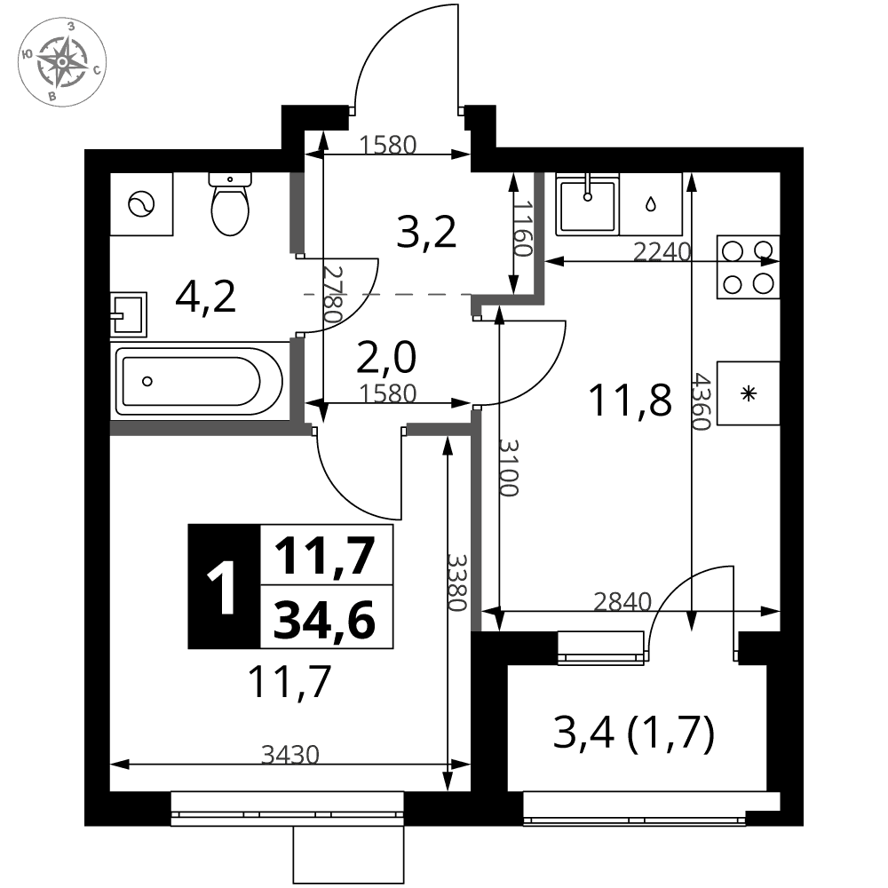 1-й Ясеневский Москва — планировка 1