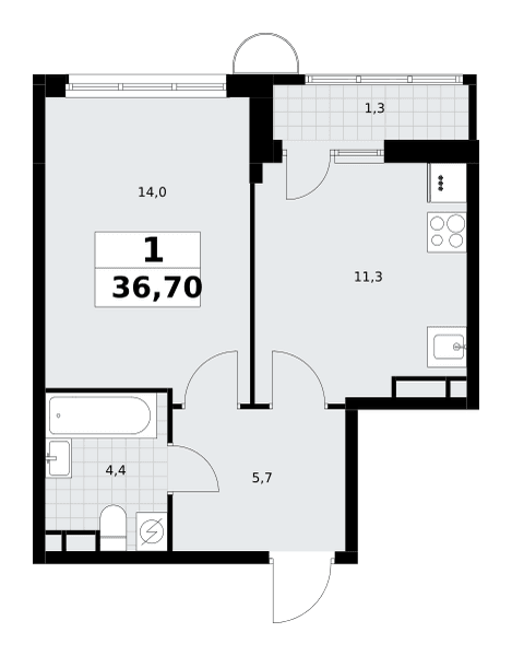 Родные кварталы Москва — планировка Студия
