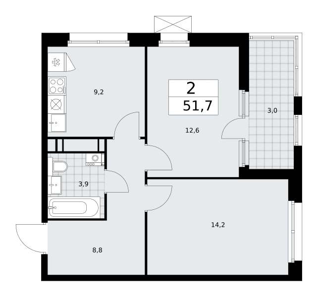 Скандинавия Москва — планировка Студия