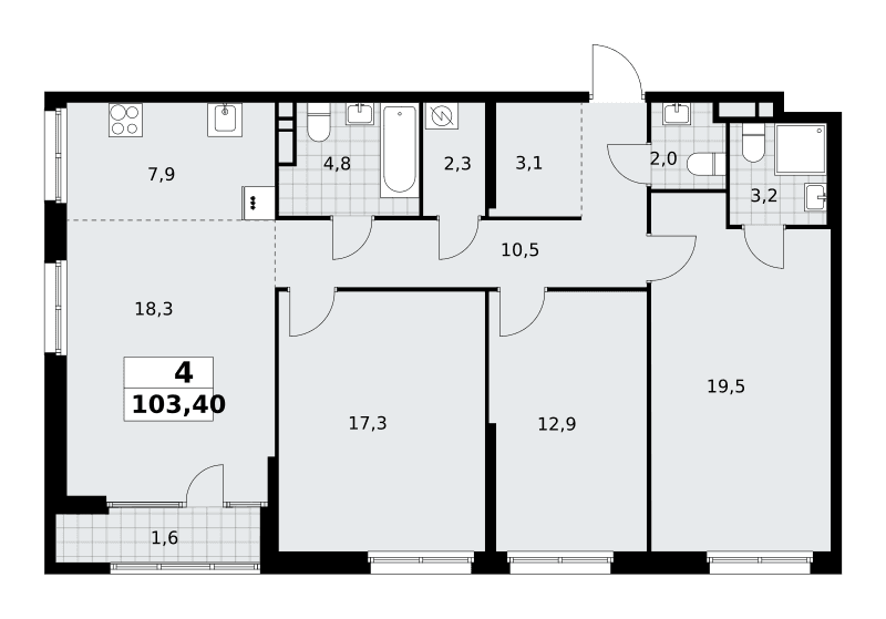 Дом на Зорге Москва — планировка Студия