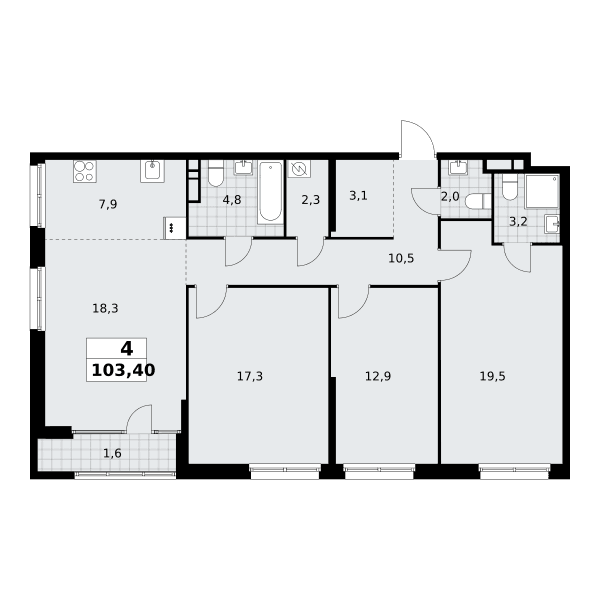 Дом на Зорге Москва — планировка Студия