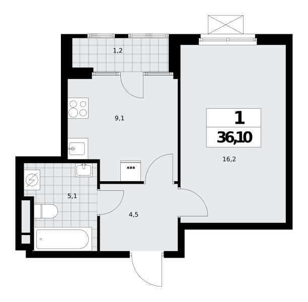 Дом на Зорге Москва — планировка Студия