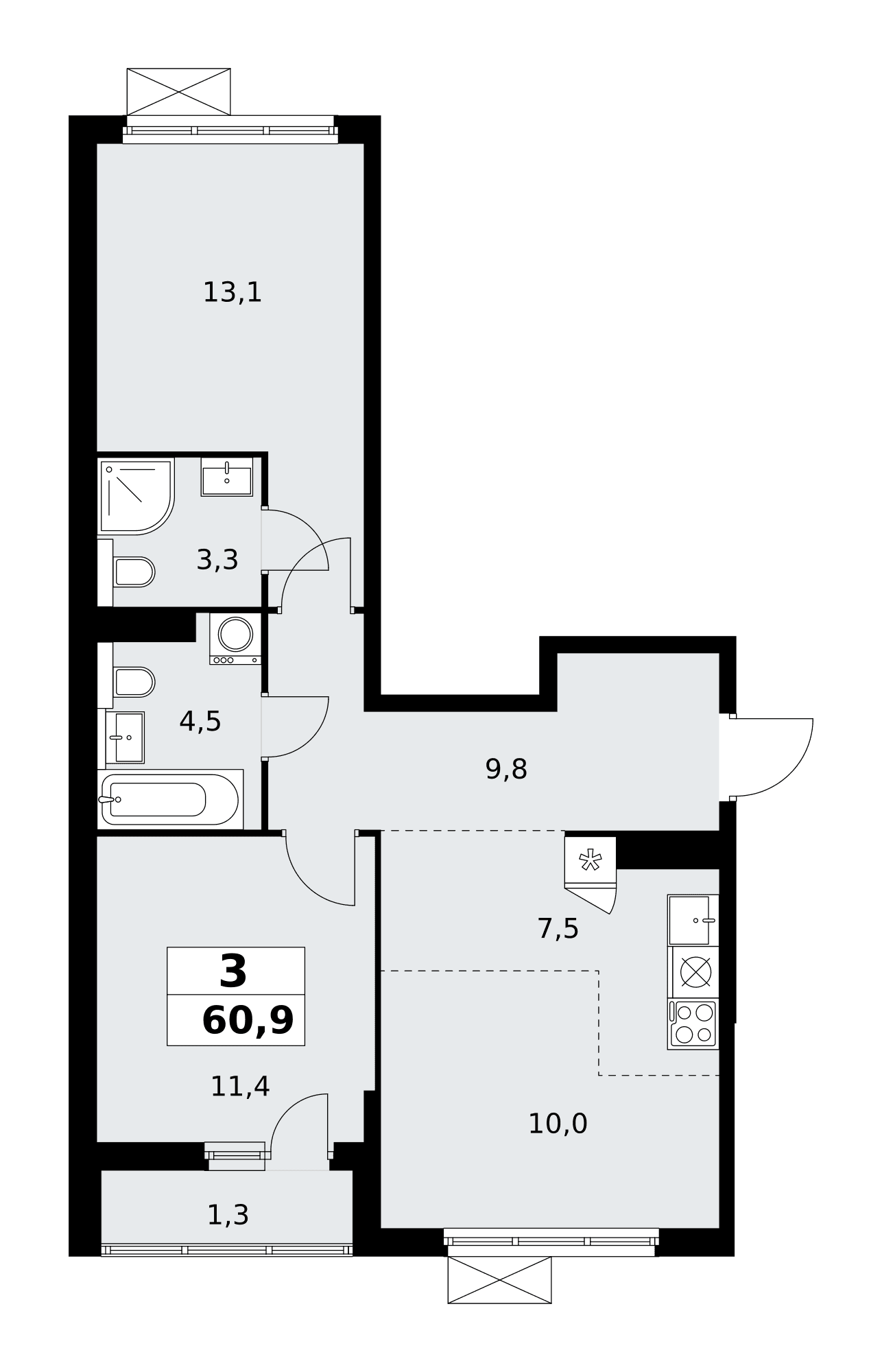 Бунинские кварталы Москва — планировка Студия