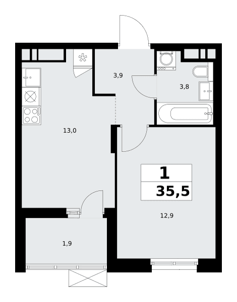 Прокшино Москва — планировка Студия