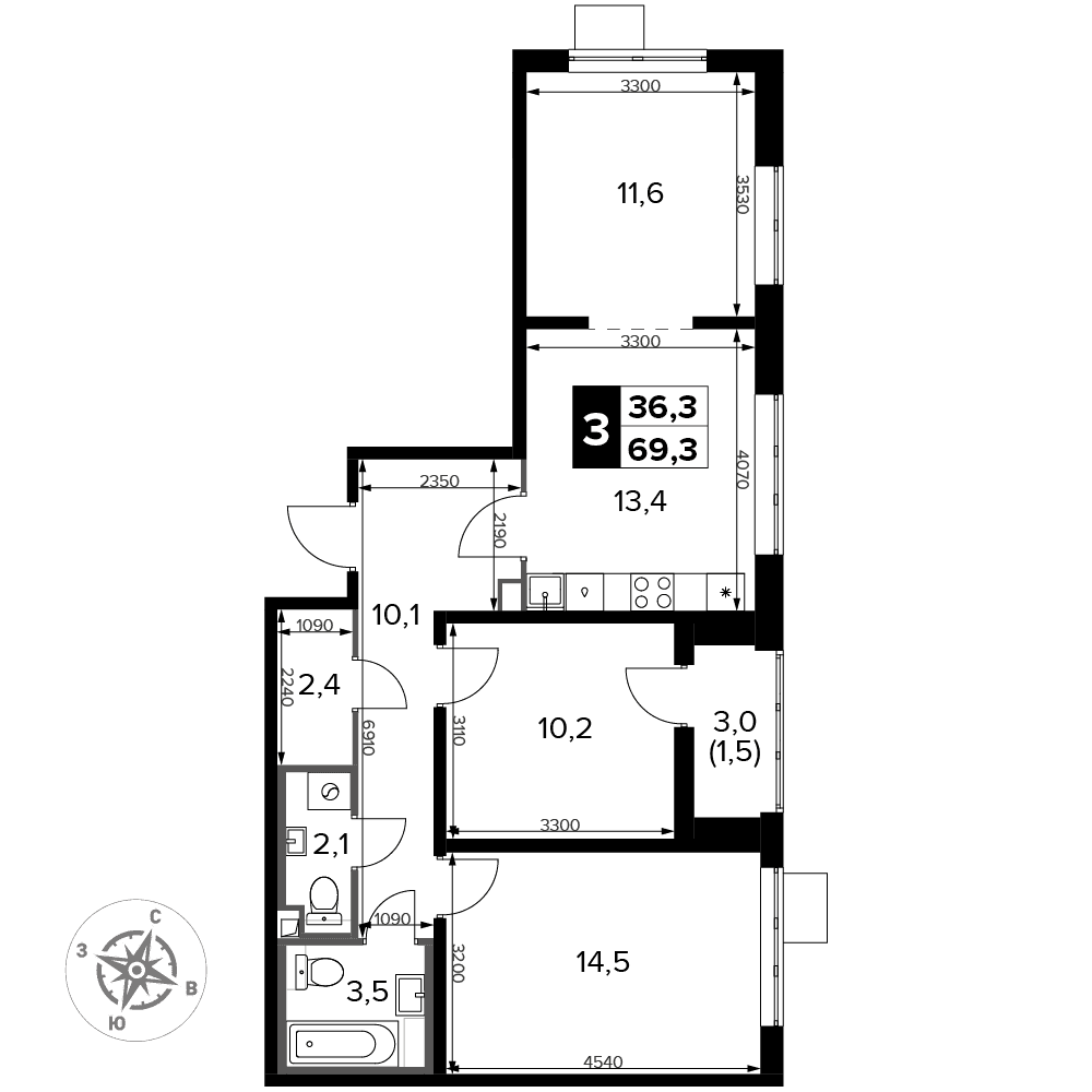 1-й Донской Видное — планировка 3