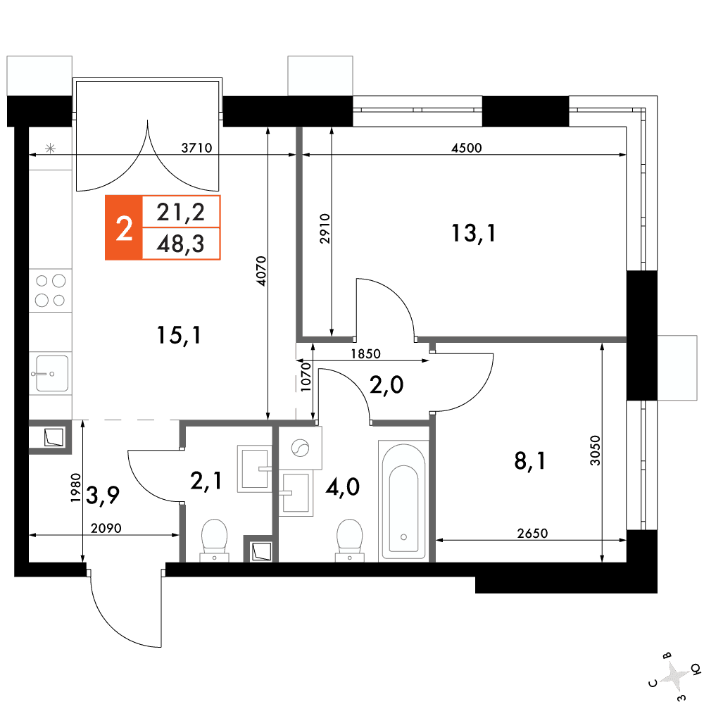 Флагман Владивосток Владивосток — планировка 2