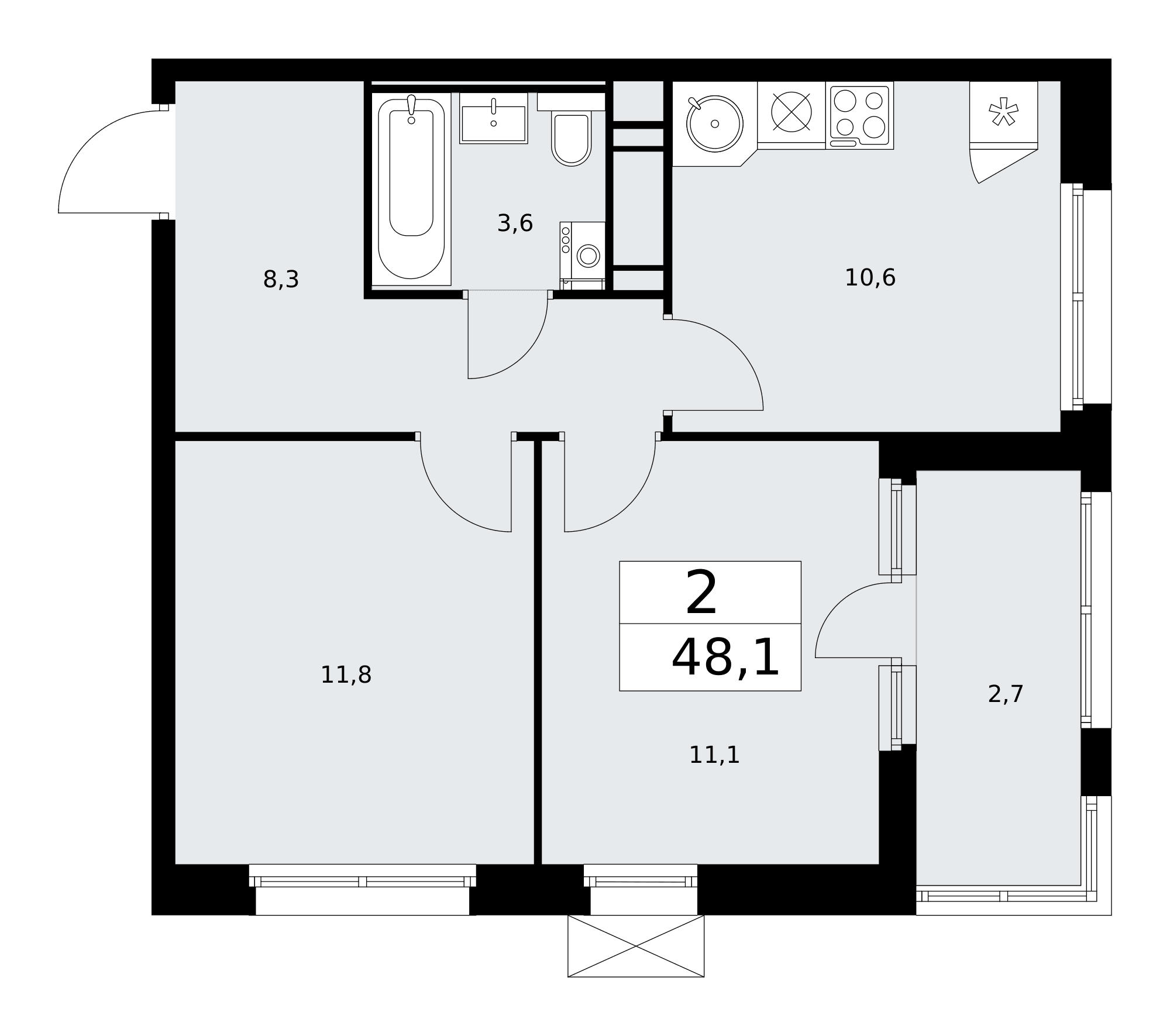Скандинавия Москва — планировка Студия