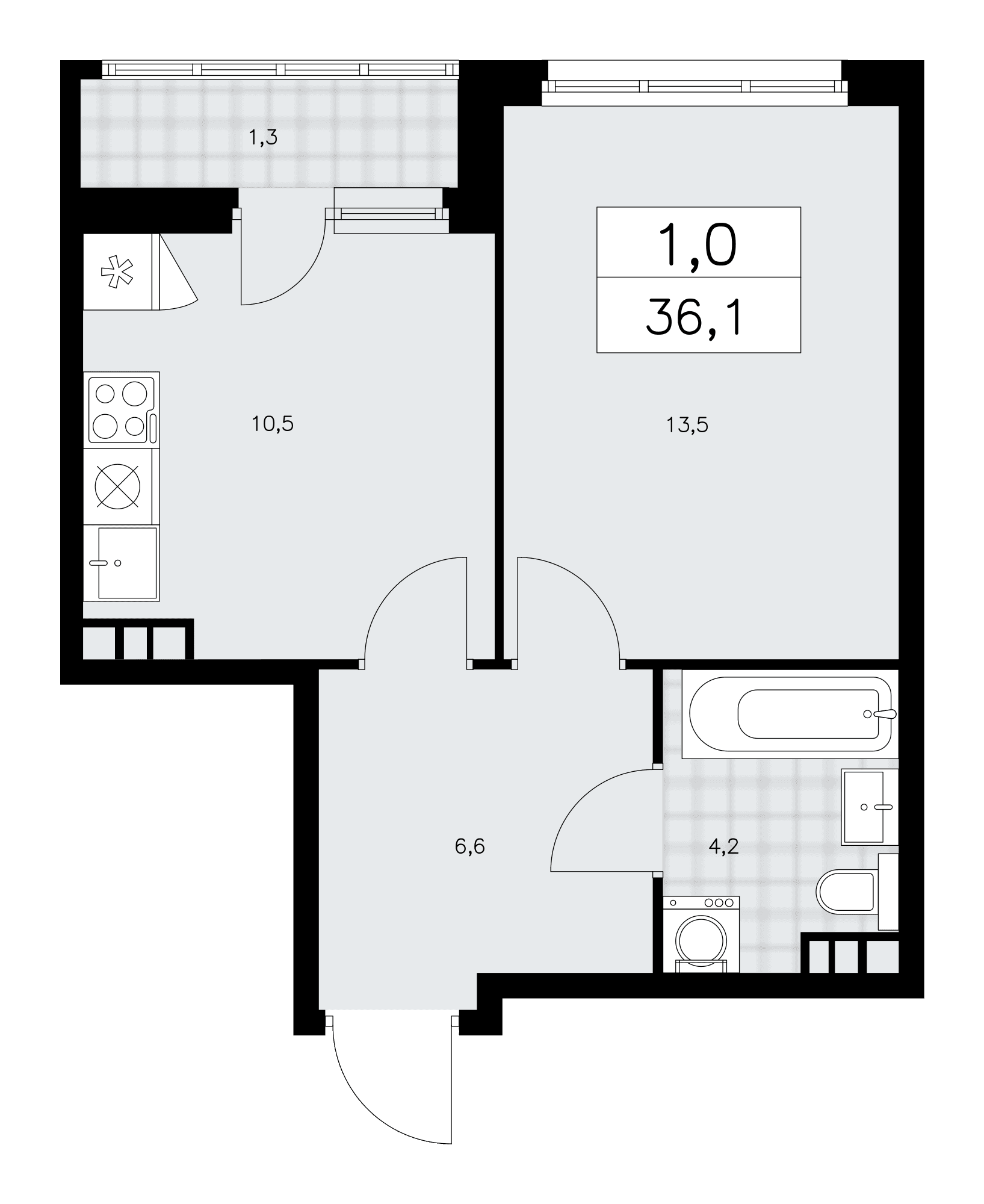 Дзен-кварталы Москва — планировка Студия