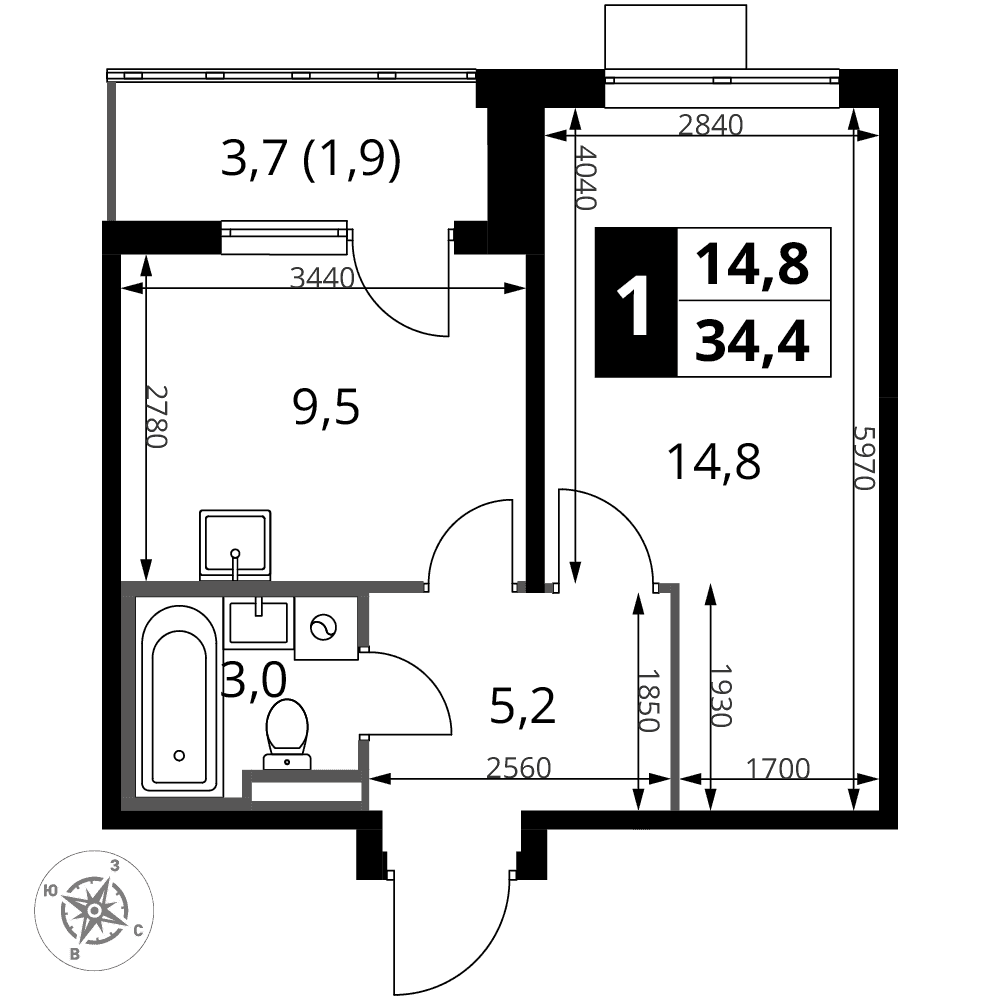 1-й Донской Видное — планировка 1