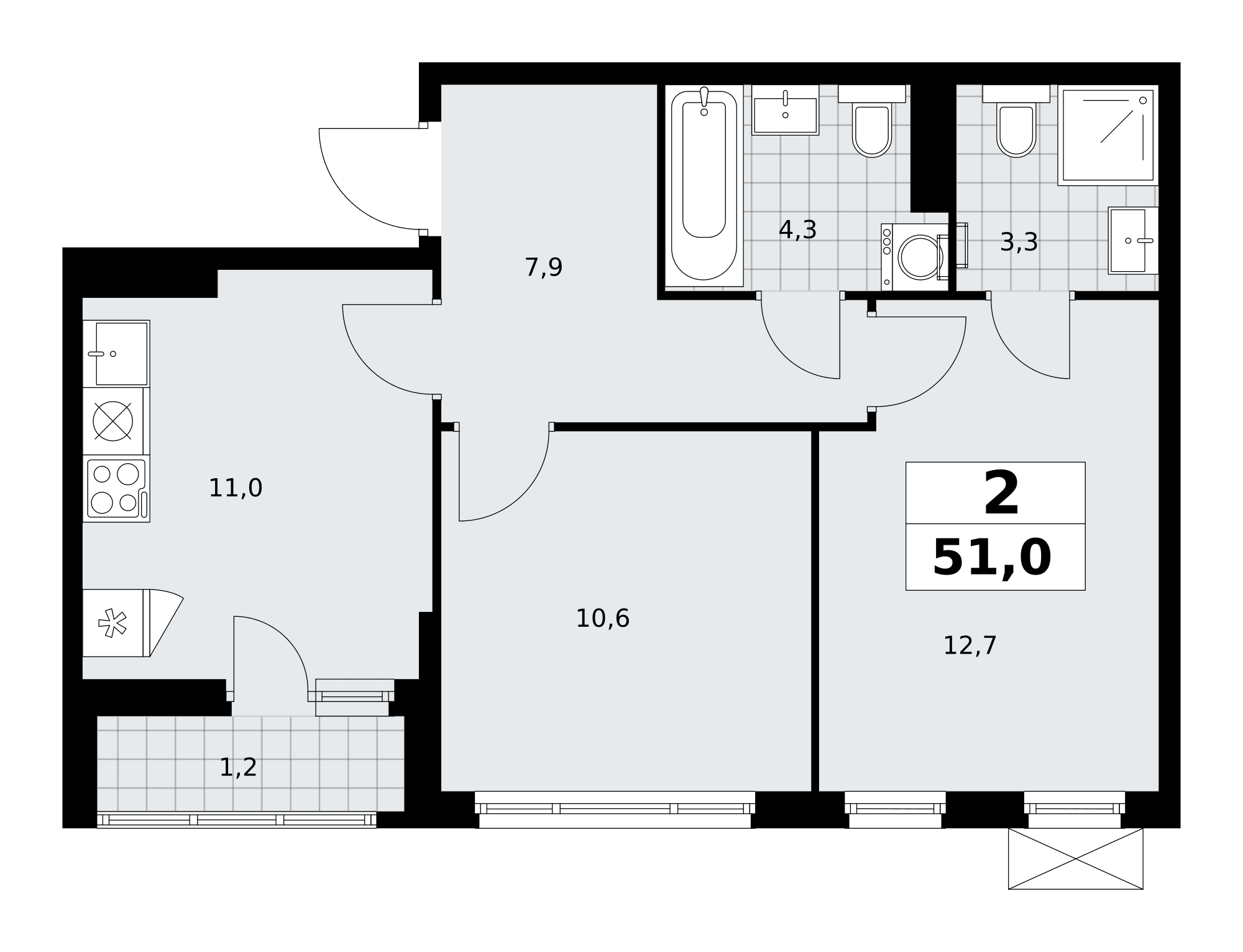 Дзен-кварталы Москва — планировка Студия
