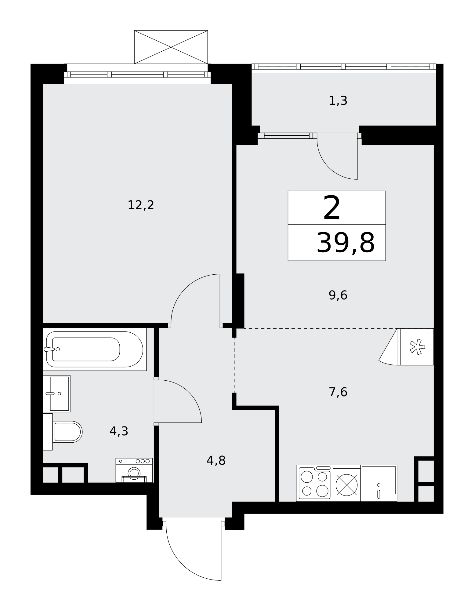 Деснаречье Москва — планировка Студия