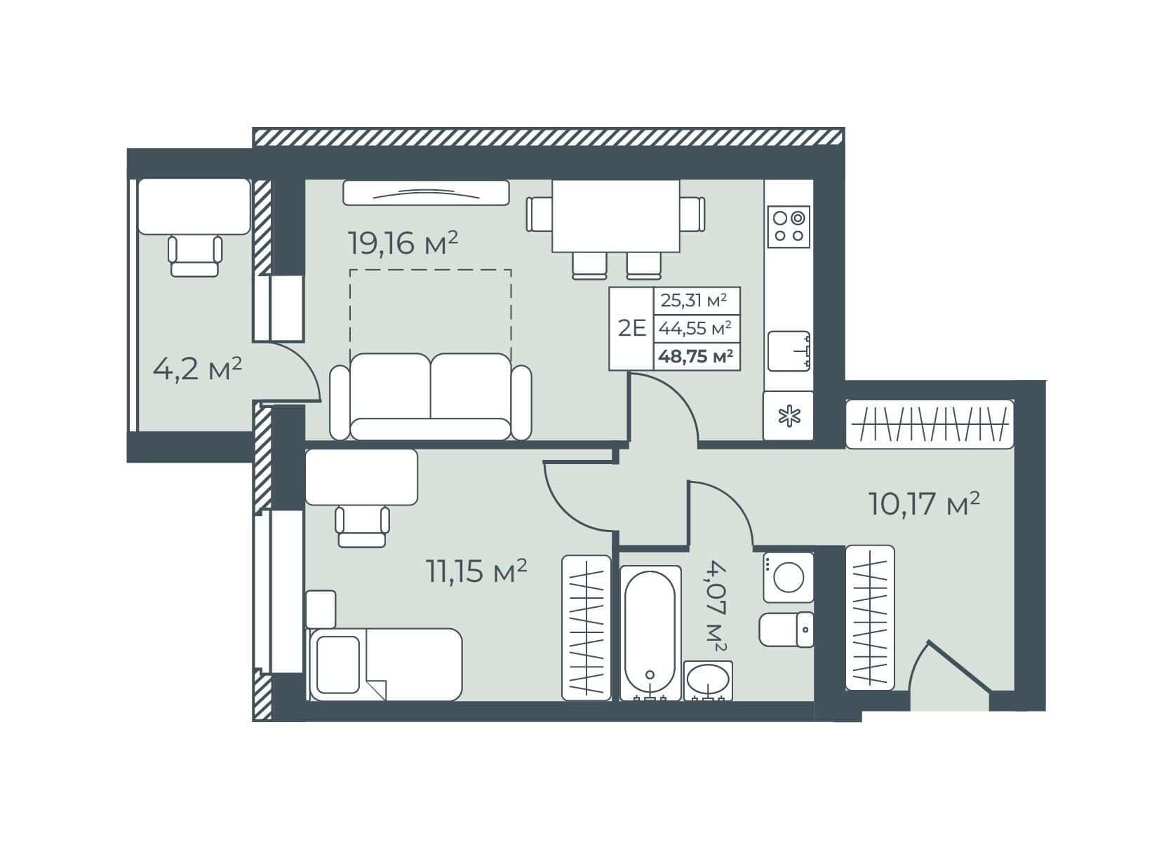 Трестовский дом Узловая — планировка 2