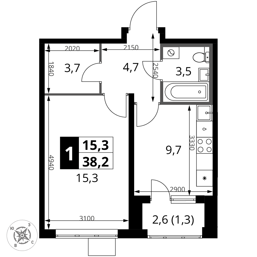 1-й Донской Видное — планировка 1