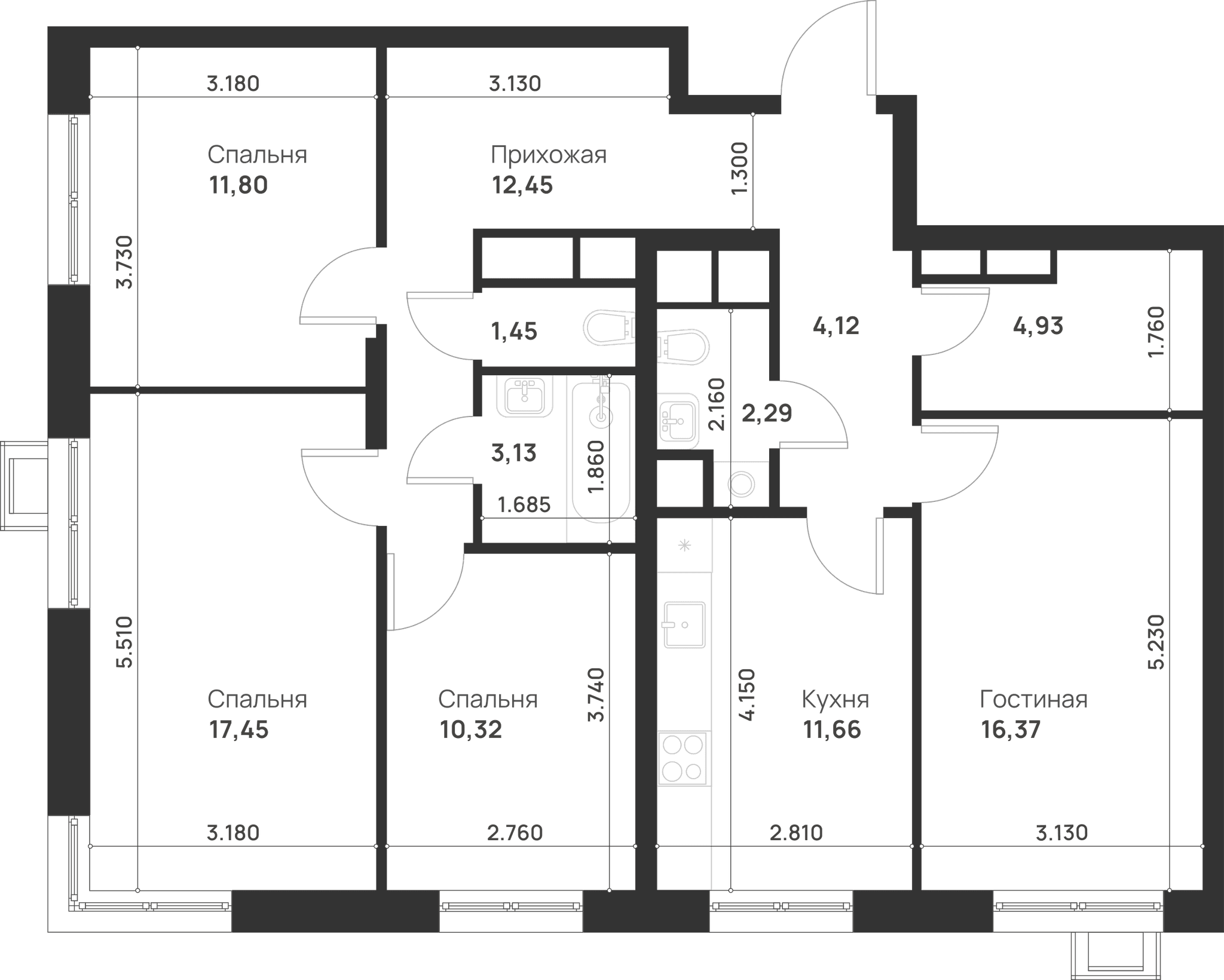 Талисман на Рокоссовского Москва — планировка 4