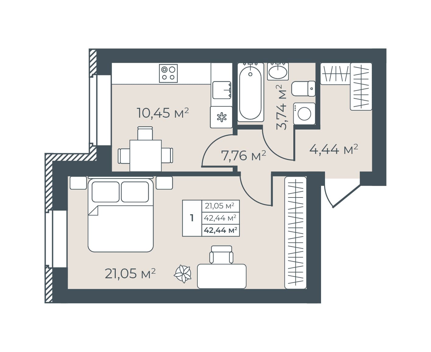 ЖК «Рябиновый» Богучар — планировка 1