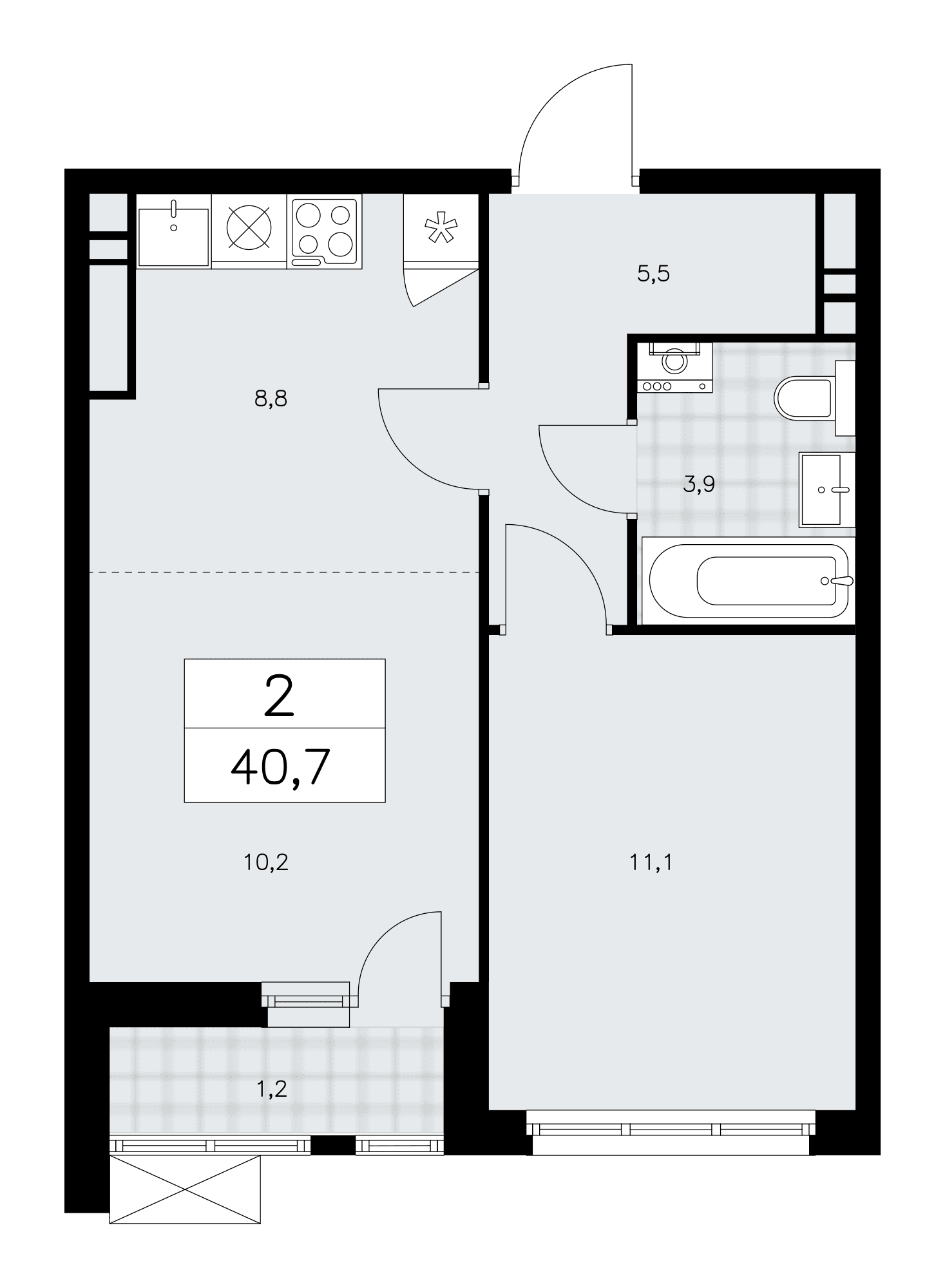 Скандинавия Москва — планировка Студия