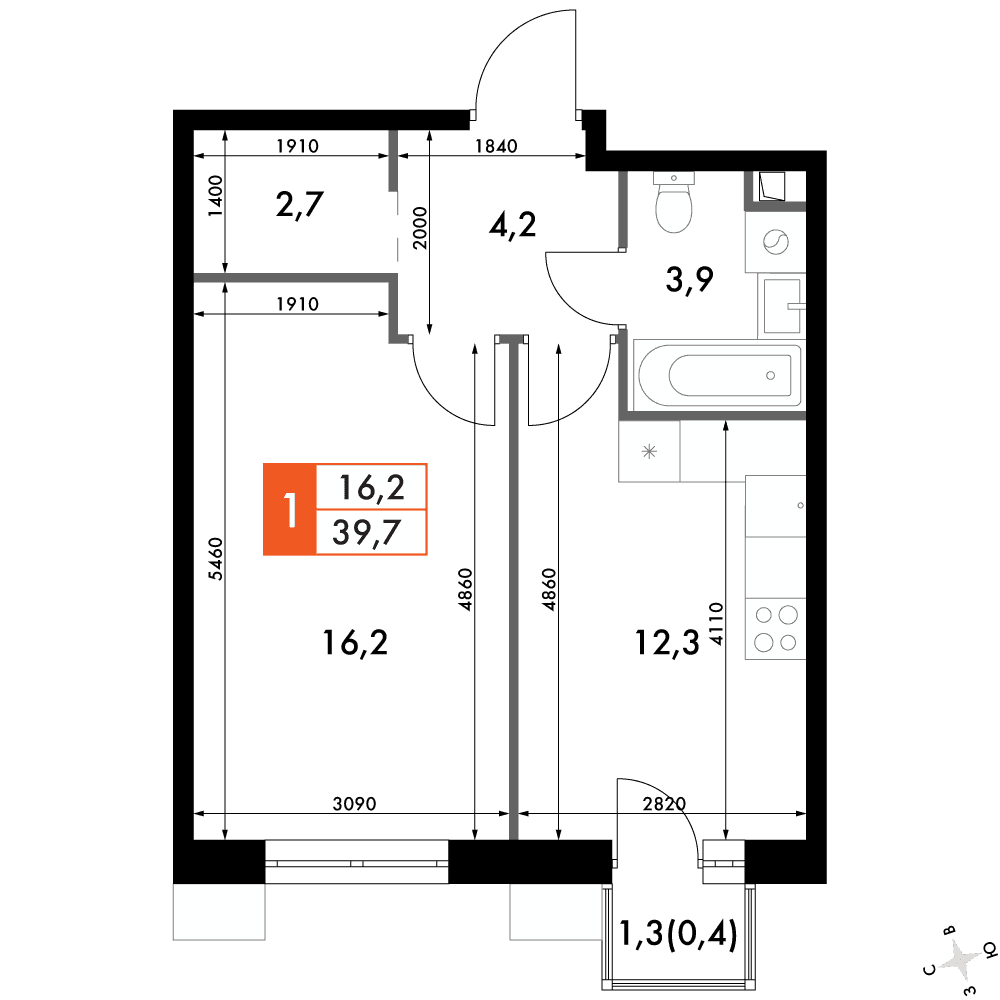 Флагман Владивосток Владивосток — планировка 1