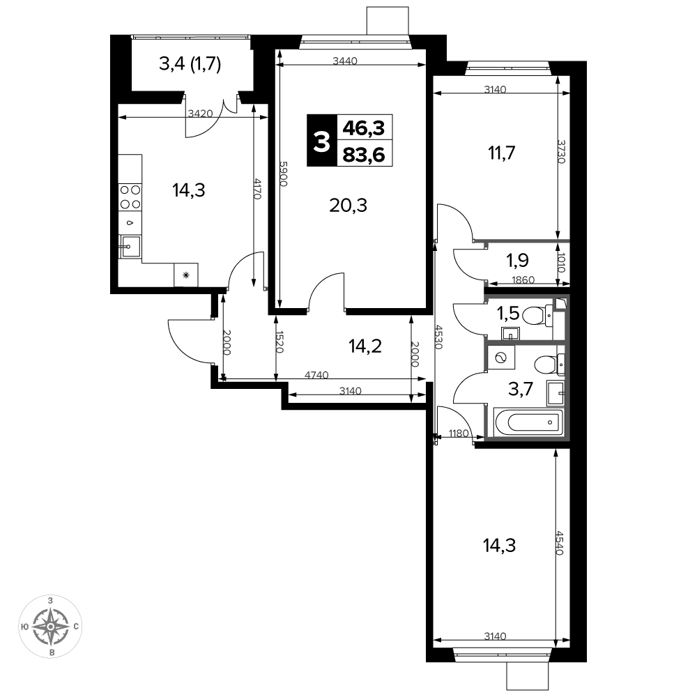 1-й Ленинградский Москва — планировка 3