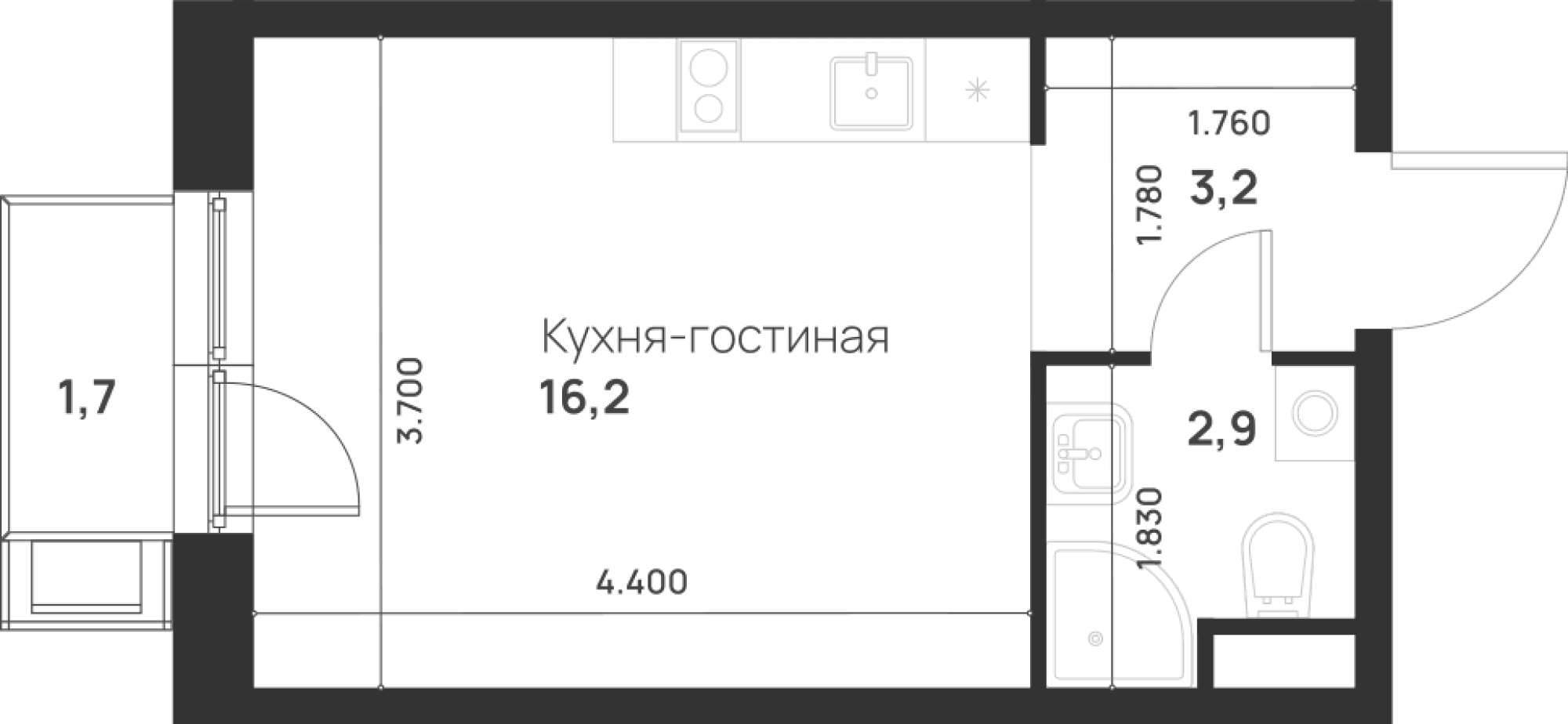 Foreville Москва — планировка Студия
