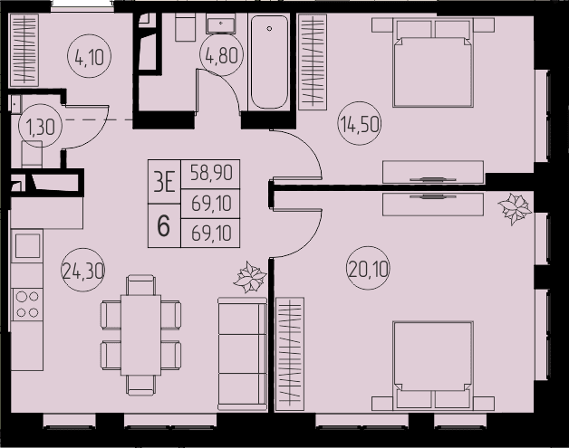31 Квартал 3-я очередь, г. Пушкино Пушкино — планировка 3