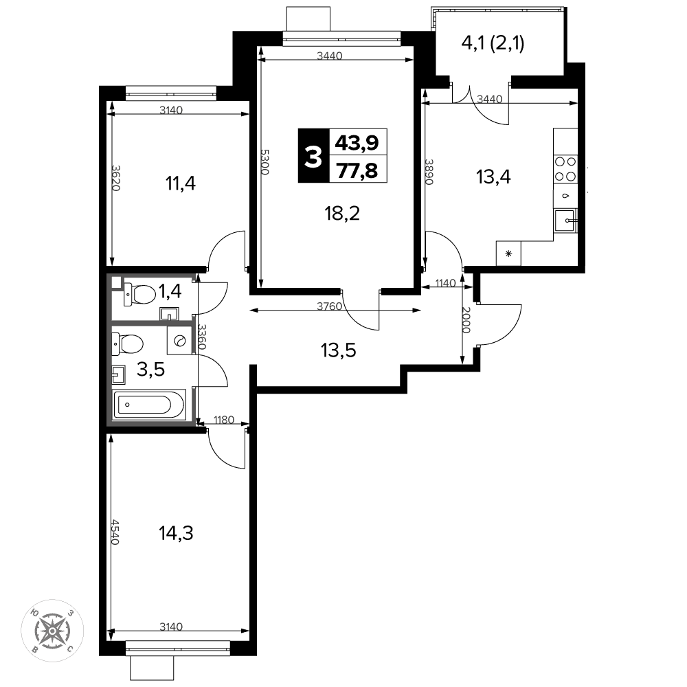 1-й Ленинградский Москва — планировка 3
