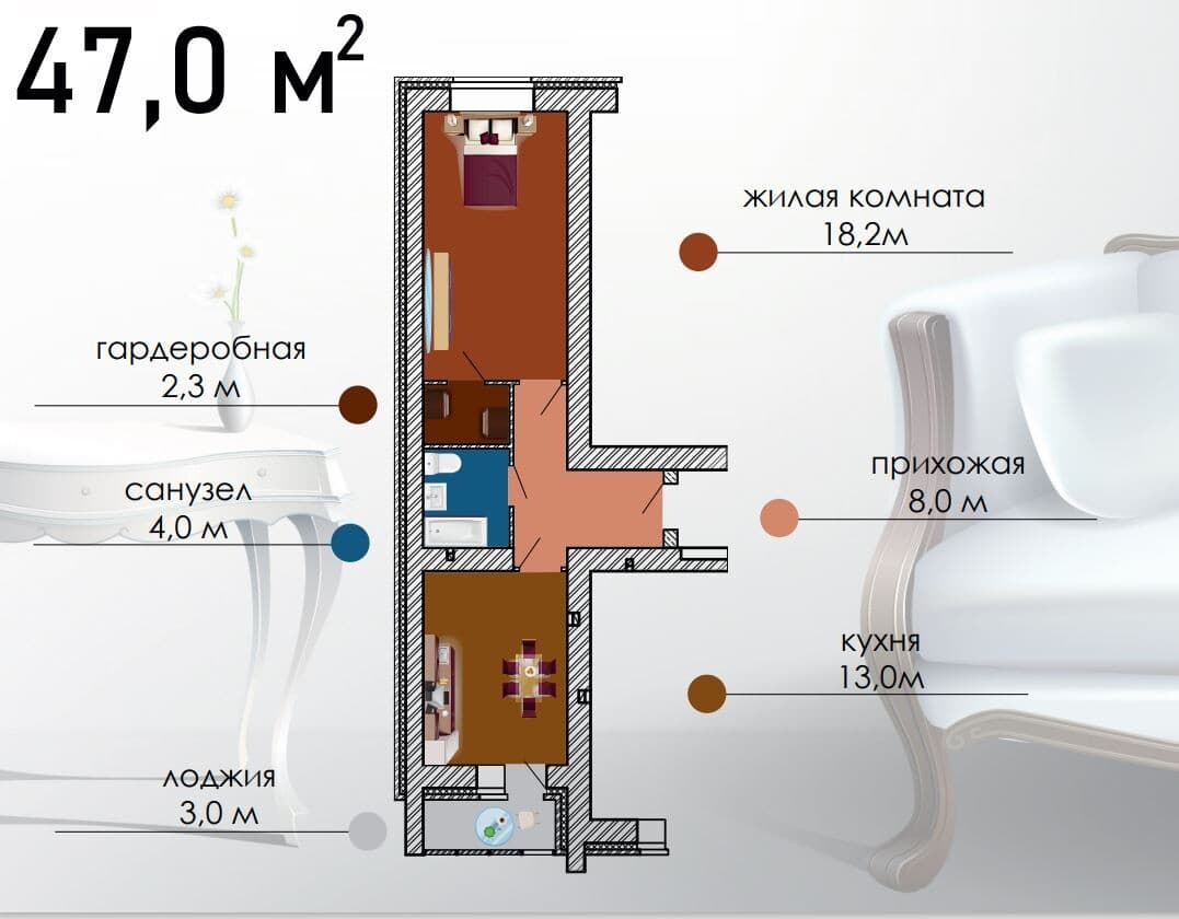 ЖК «Композитор» Воронеж — планировка 1