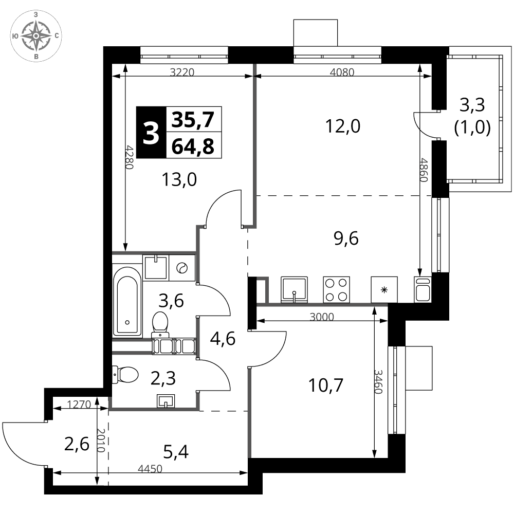 1-й Саларьевский Москва — планировка 3