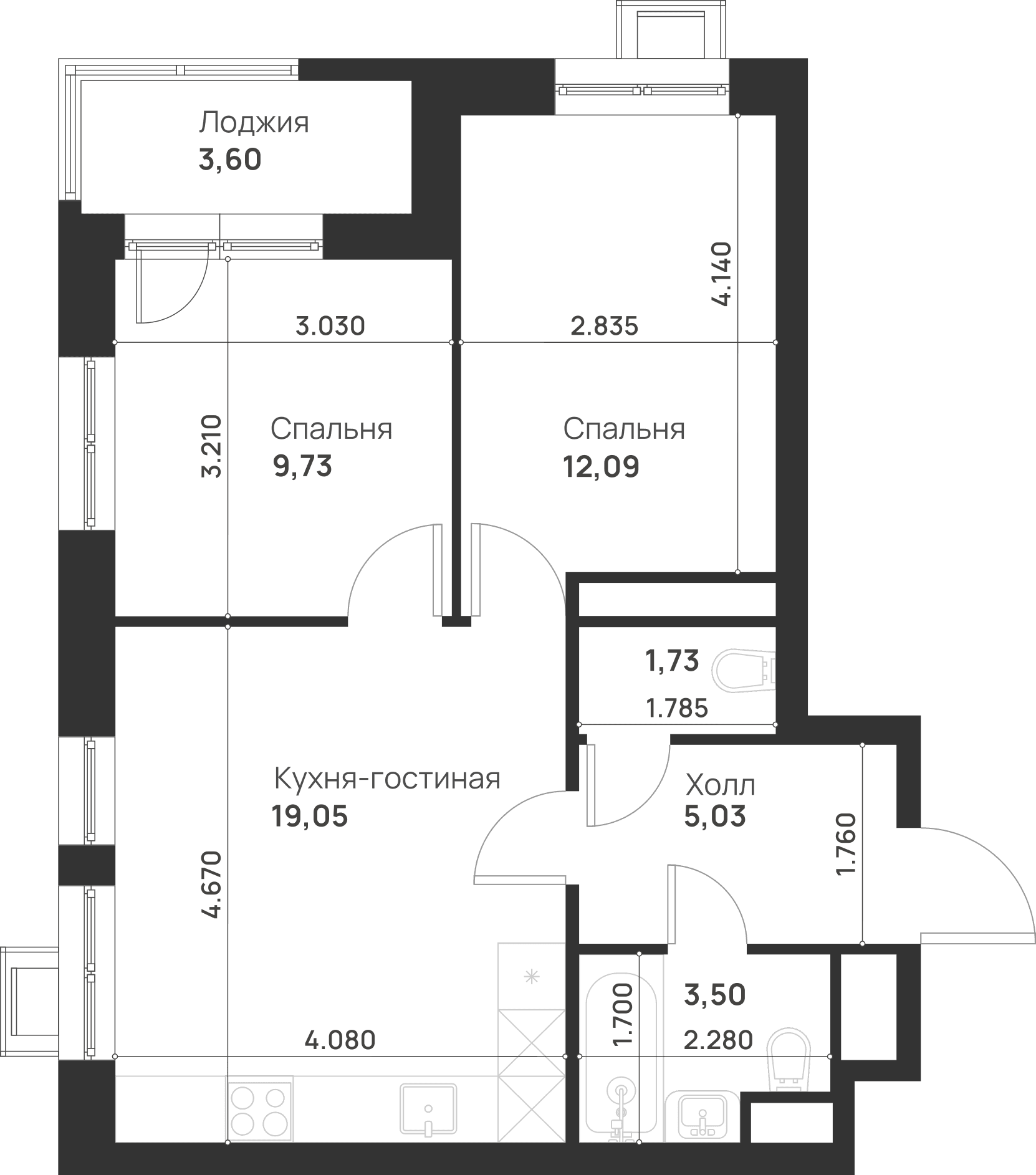 Талисман на Рокоссовского Москва — планировка 3