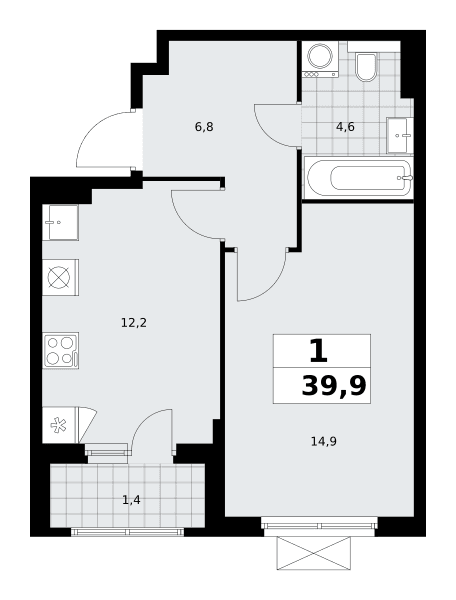 Бунинские кварталы Москва — планировка Студия