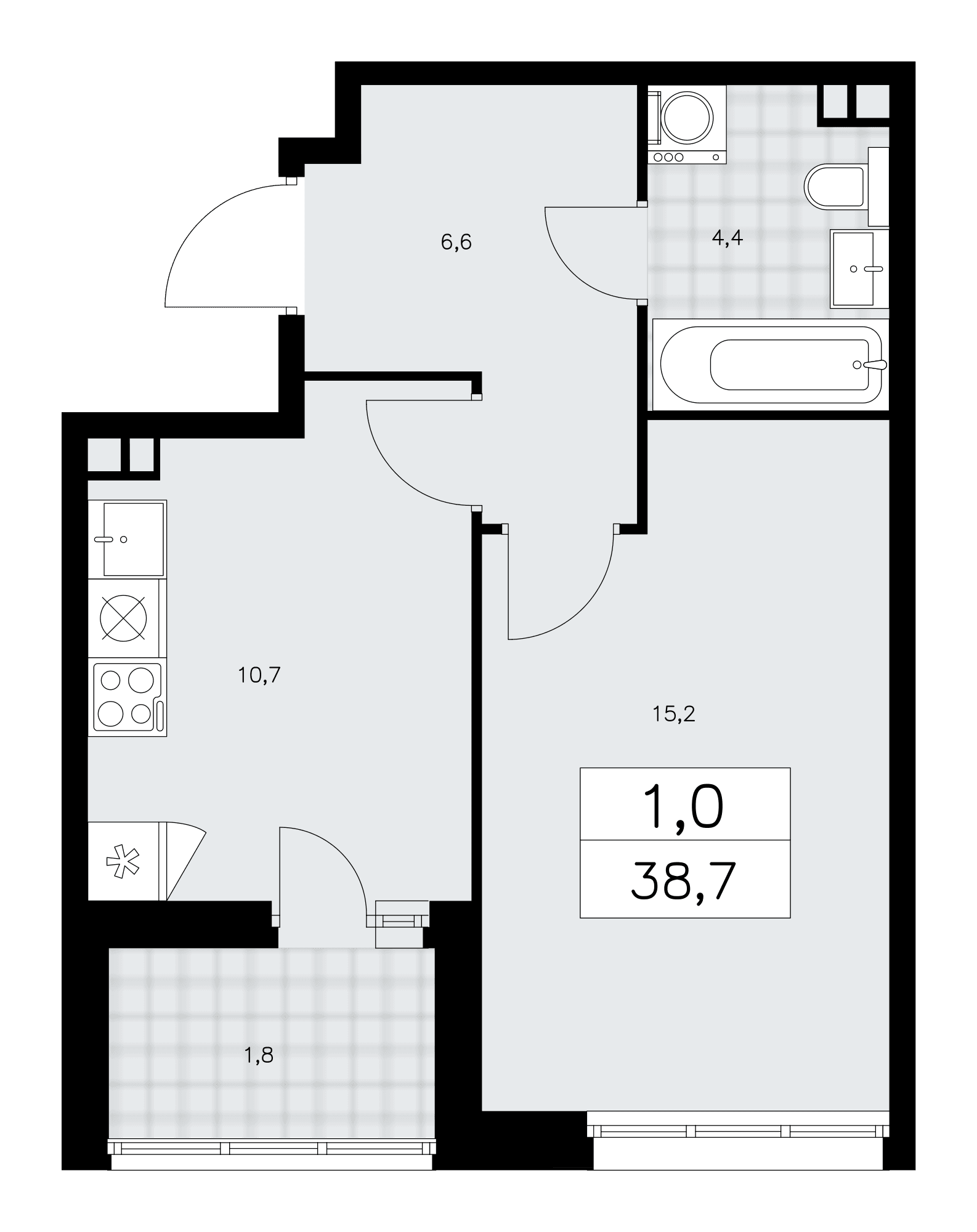 Дзен-кварталы Москва — планировка Студия