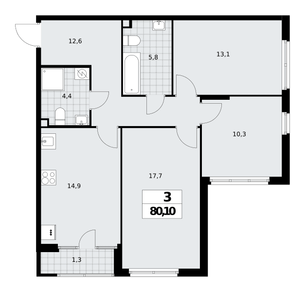 Дом на Зорге Москва — планировка Студия
