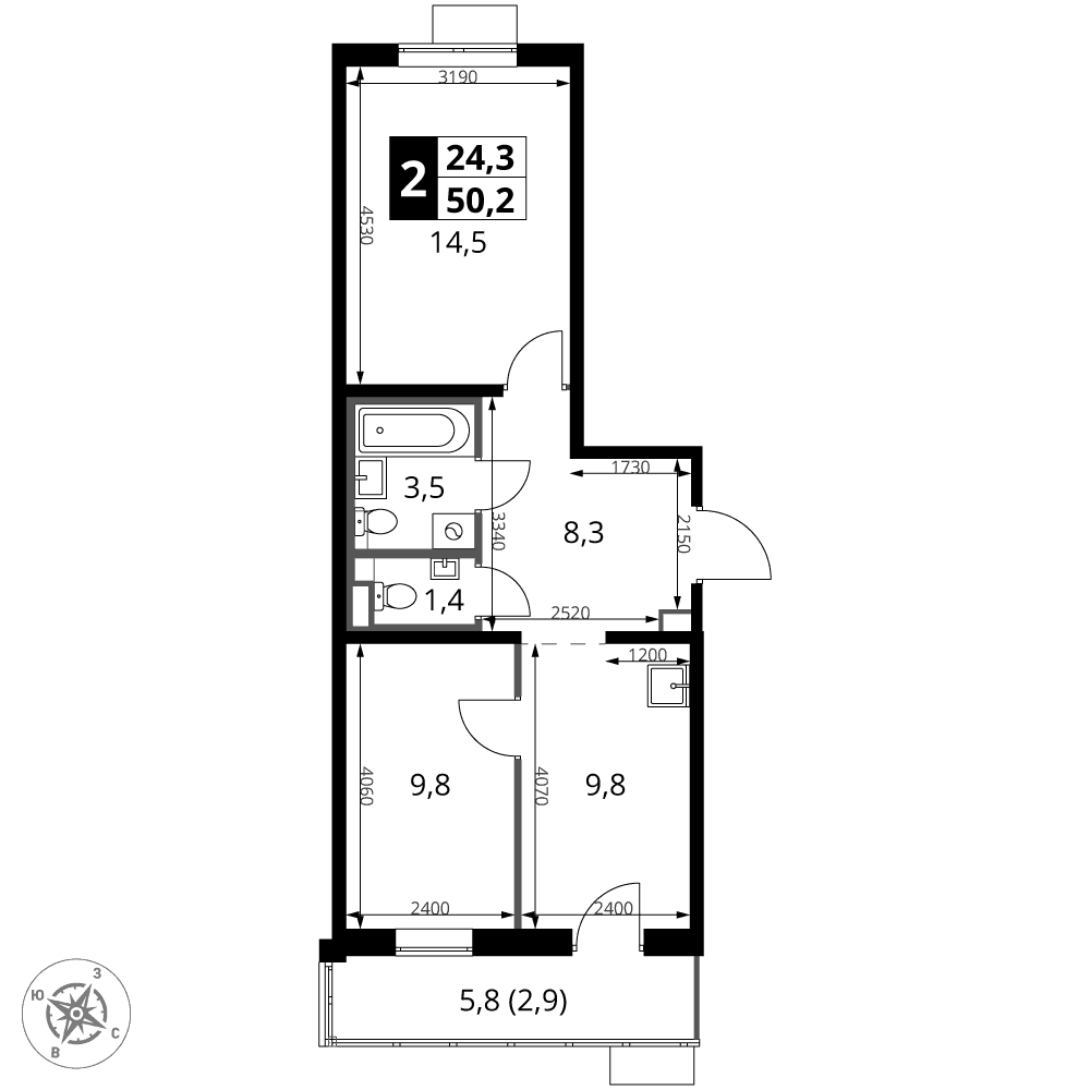 1-й Саларьевский Москва — планировка 2