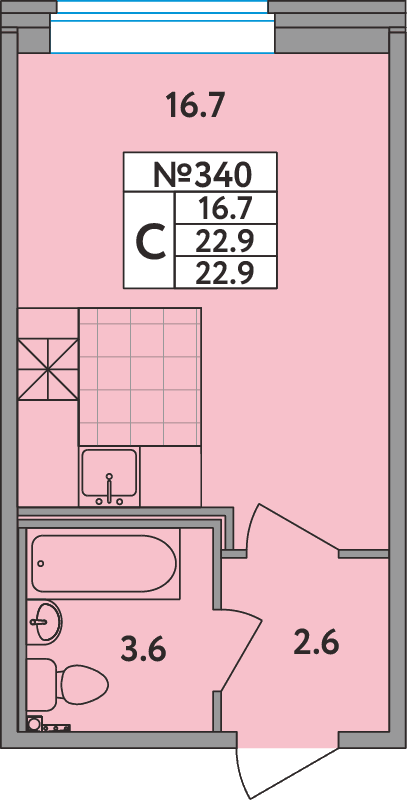 ЖК «Удача» Мурино — планировка Студия