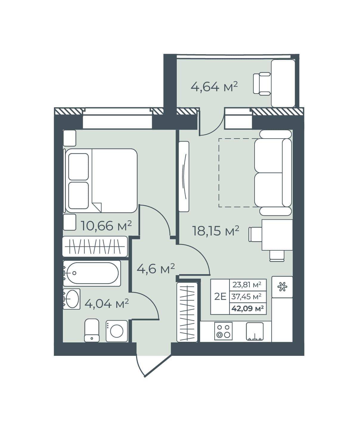 Трестовский дом Узловая — планировка 2