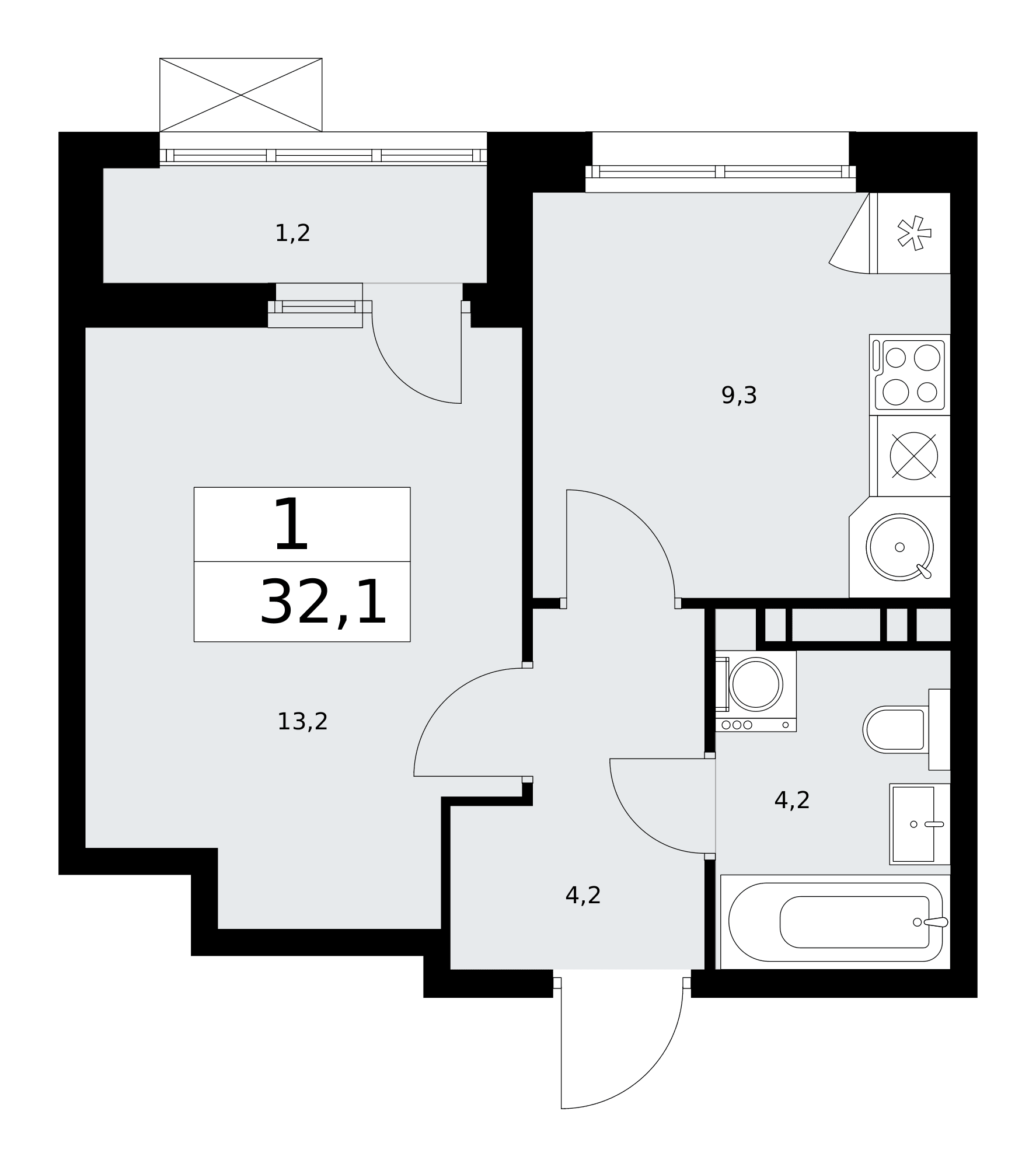 Скандинавия Москва — планировка Студия