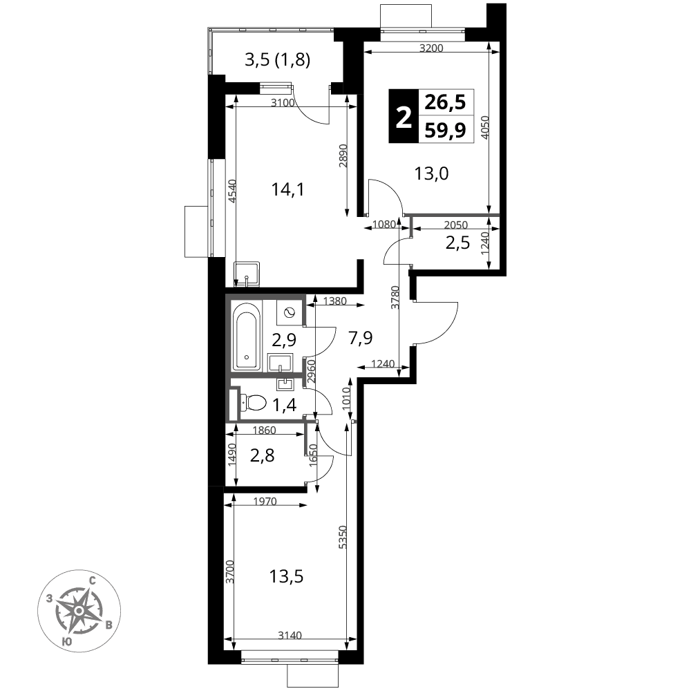 1-й Донской Видное — планировка 2