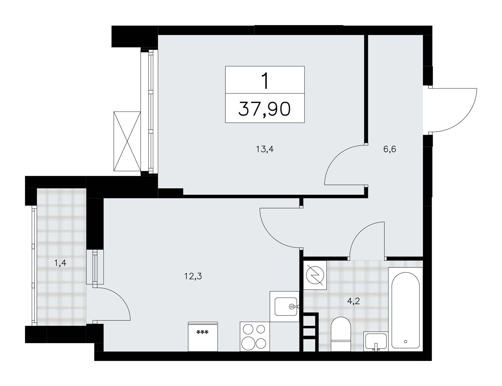 Скандинавия Москва — планировка Студия