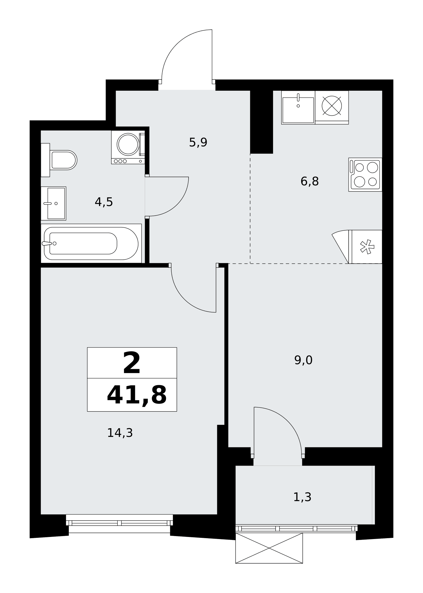 Дзен-кварталы Москва — планировка Студия