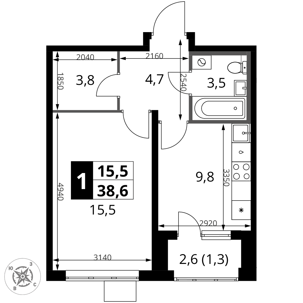 1-й Донской Видное — планировка 1