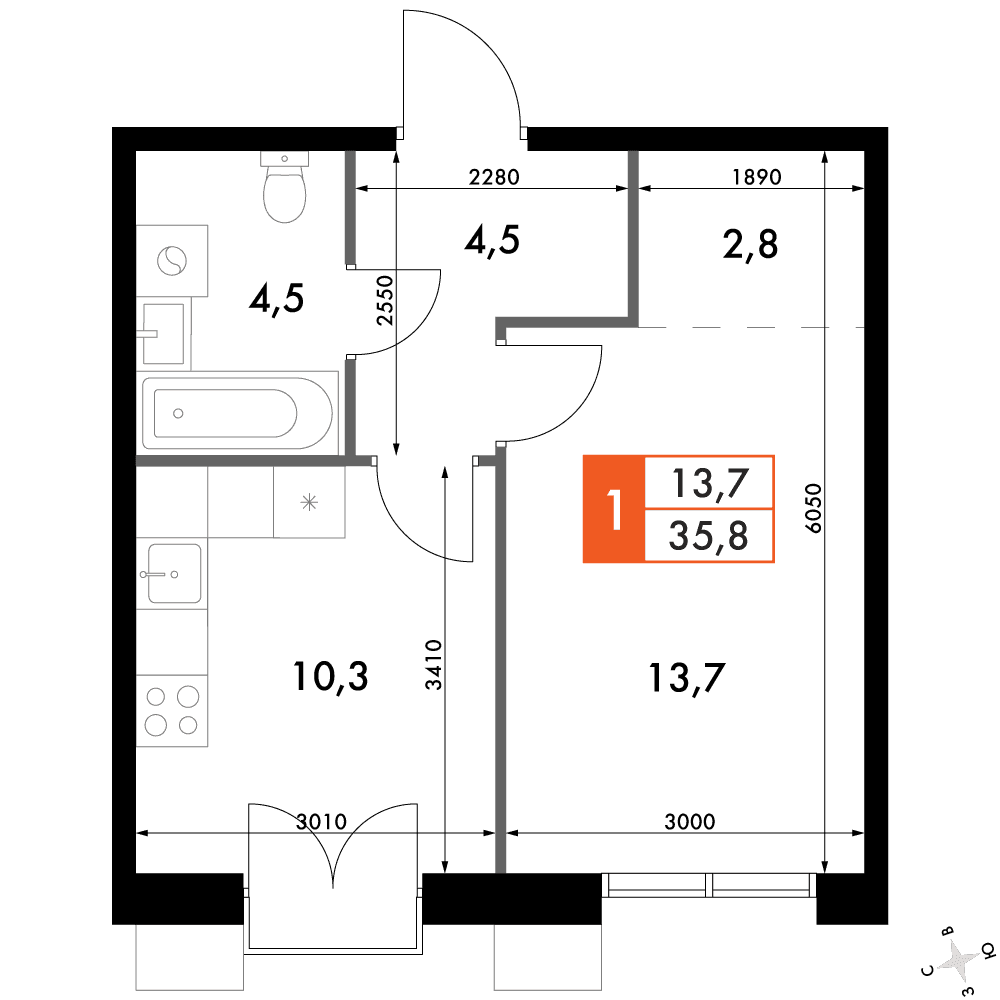 Флагман Владивосток Владивосток — планировка 1