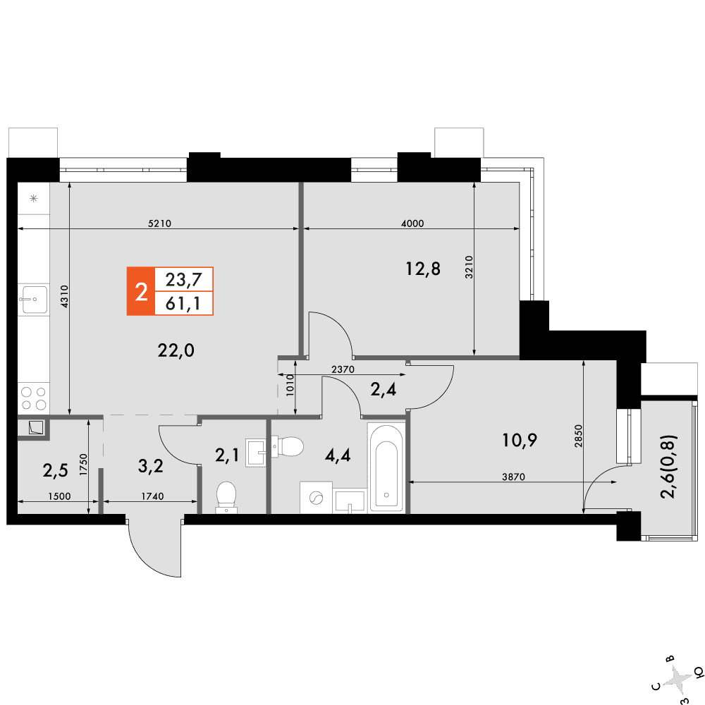 Флагман Владивосток Владивосток — планировка 3