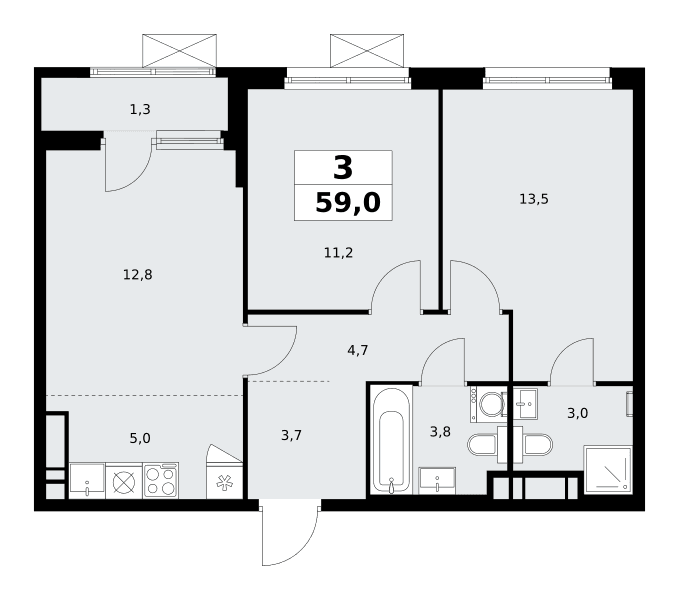 Прокшино Москва — планировка Студия