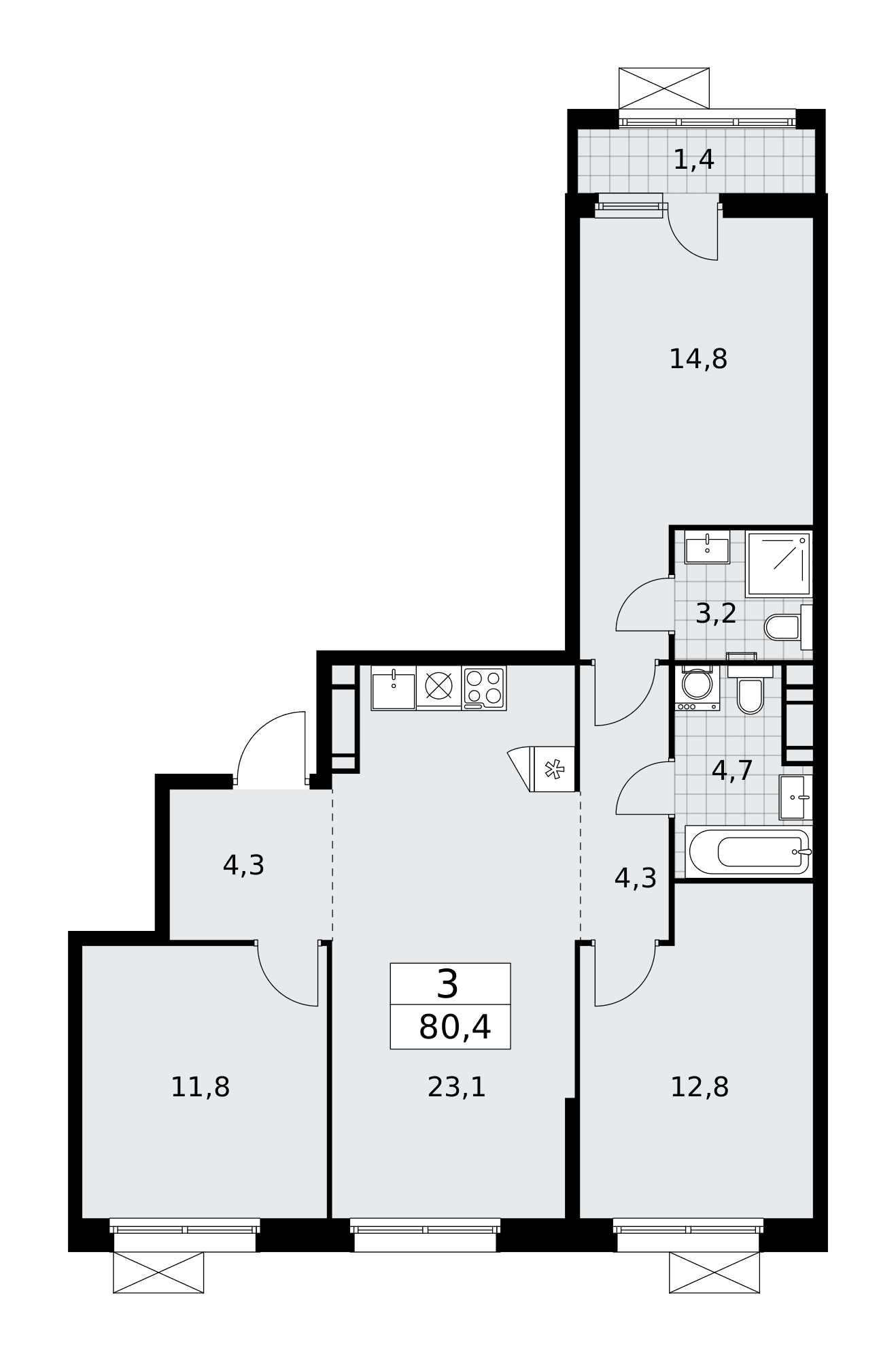 Скандинавия Москва — планировка Студия
