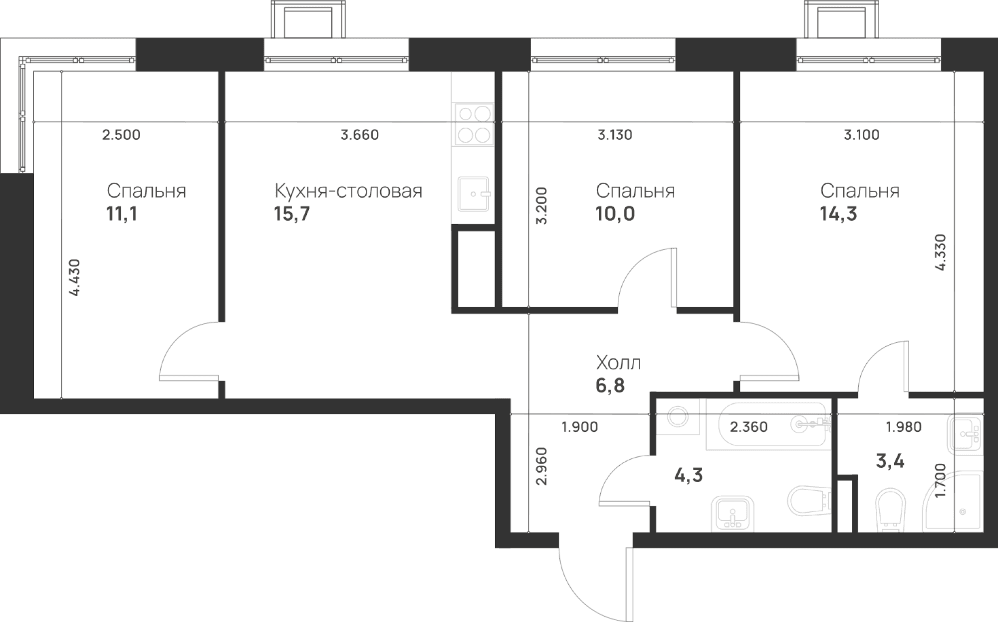 Foreville Москва — планировка 3
