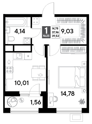 EVO Реутов — планировка 1