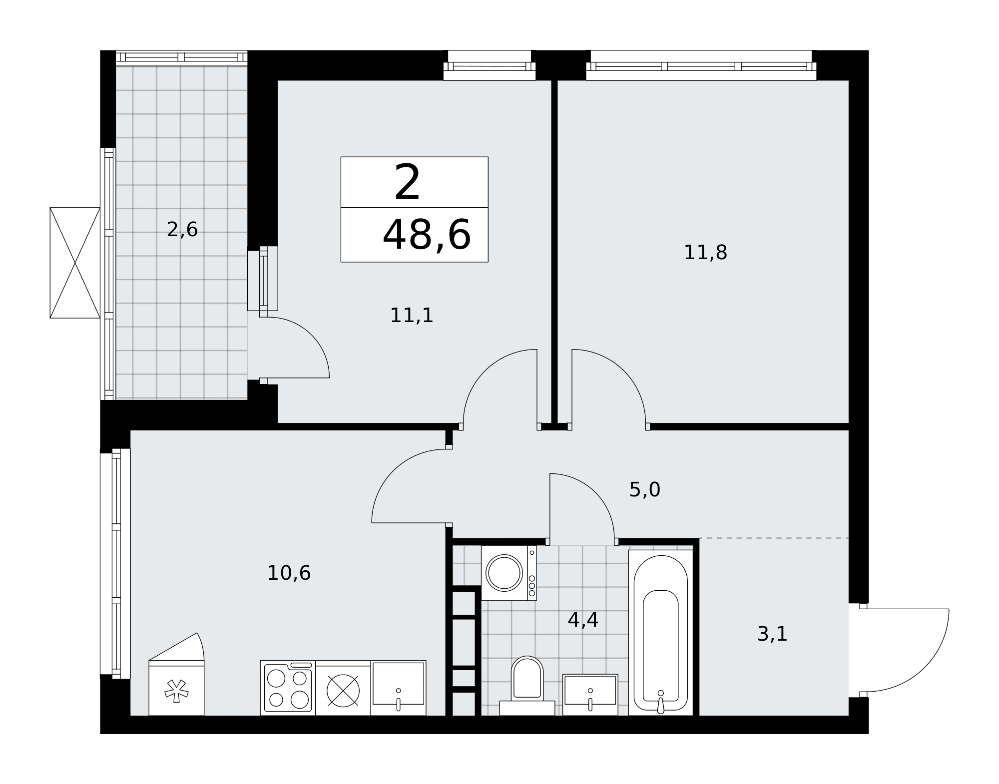 Бунинские кварталы Москва — планировка Студия